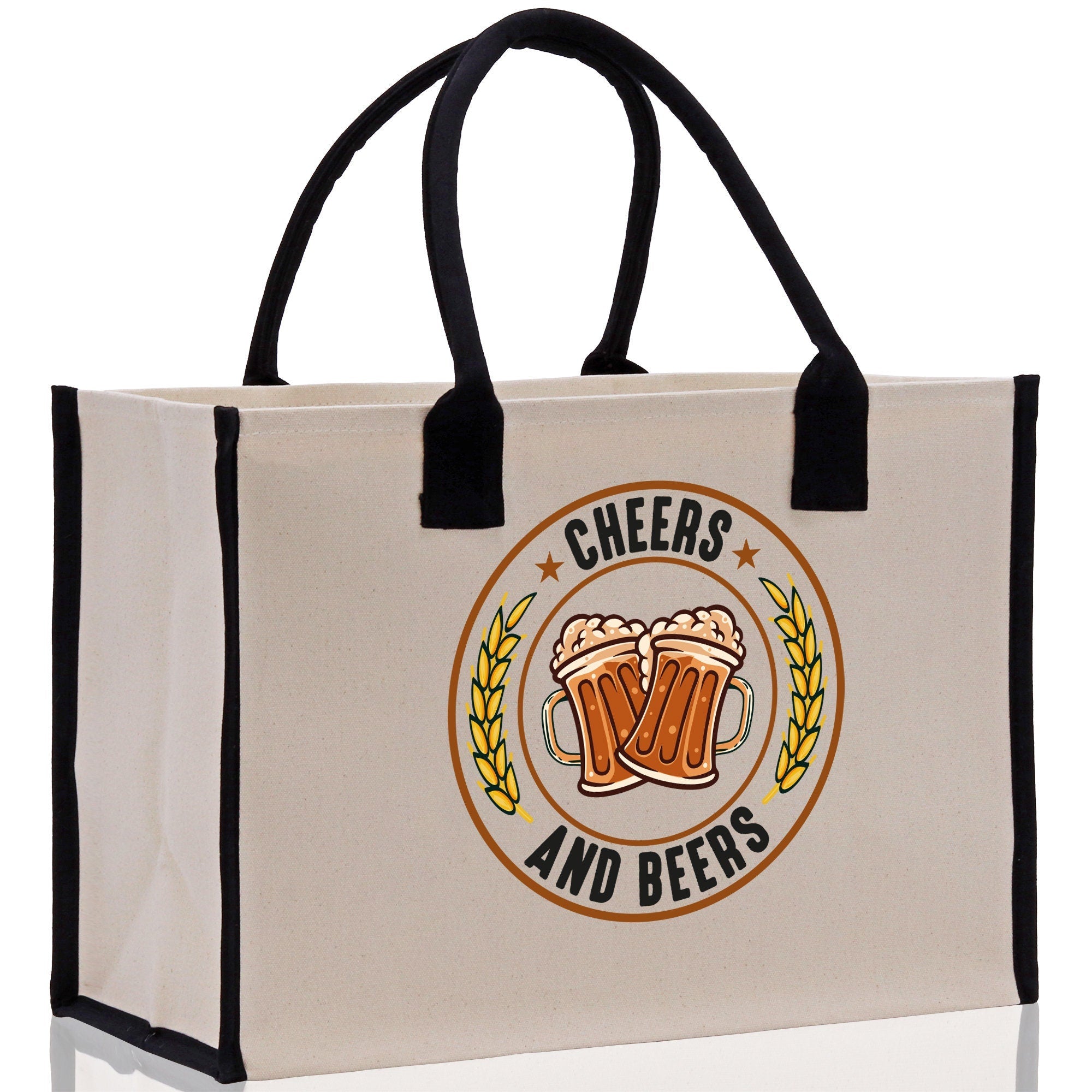 Cheers And Beers Cotton Canvas Tote Bag for German Octoberfest Beer Festival Party Bag Beer Lovers Gift Bag - Aaria Tees Aaria Tees