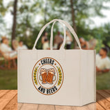 Cheers And Beers Cotton Canvas Tote Bag for German Octoberfest Beer Festival Party Bag Beer Lovers Gift Bag - Aaria Tees Aaria Tees
