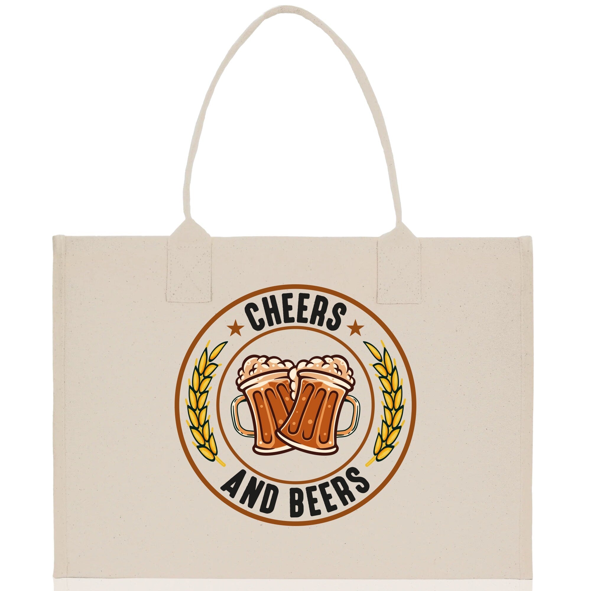 Cheers And Beers Cotton Canvas Tote Bag for German Octoberfest Beer Festival Party Bag Beer Lovers Gift Bag - Aaria Tees Aaria Tees