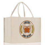 Cheers And Beers Cotton Canvas Tote Bag for German Octoberfest Beer Festival Party Bag Beer Lovers Gift Bag - Aaria Tees Aaria Tees