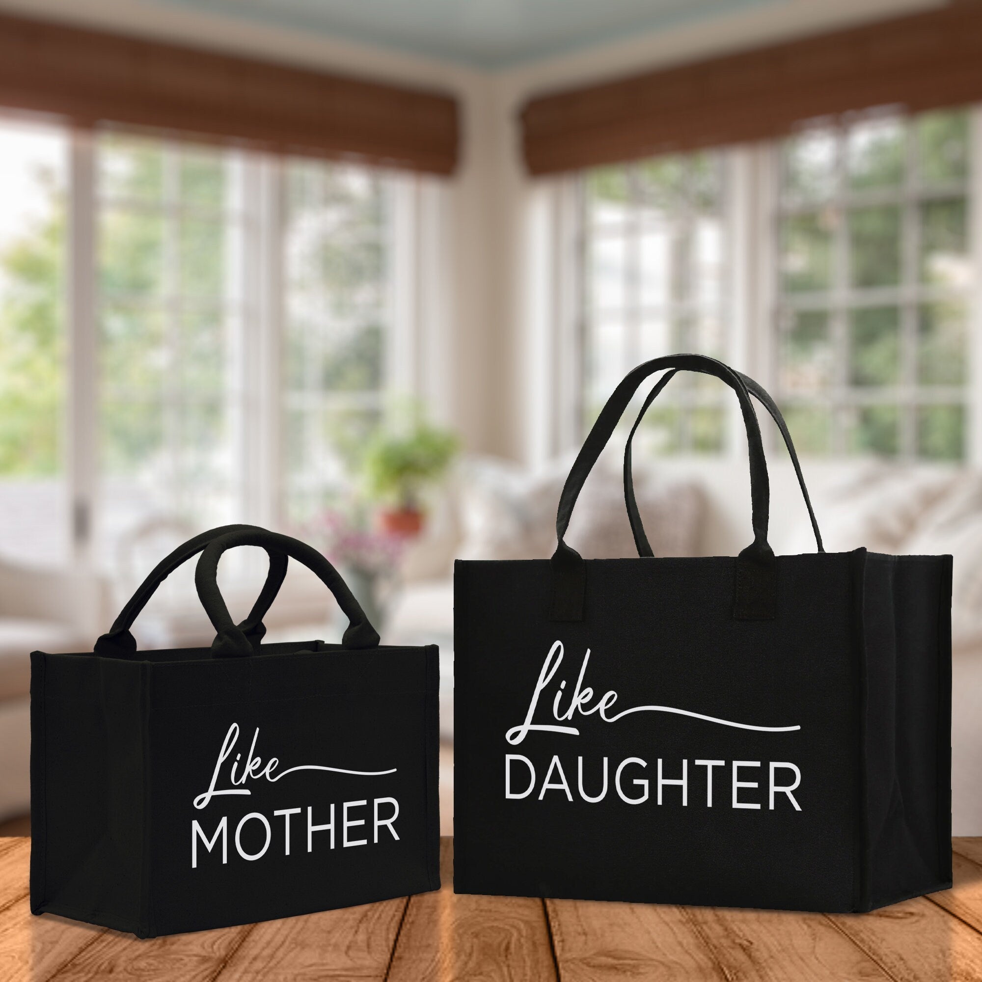 Like Mother Like Daughter Cotton Canvas Tote Bag Christmas For Mom Daughter Mather's Day Gift From Daughter Tote Bag Mom Daughter Gifts Bag - Aaria Tees Aaria Tees