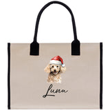 Poodle Custom Dog Name Cotton Canvas Tote Bag Custom Pet Lover Gift Pet Portrait Bag Personalized Pet Owner Gift Tote Bag - Aaria Tees Aaria Tees