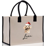 Poodle Custom Dog Name Cotton Canvas Tote Bag Custom Pet Lover Gift Pet Portrait Bag Personalized Pet Owner Gift Tote Bag - Aaria Tees Aaria Tees
