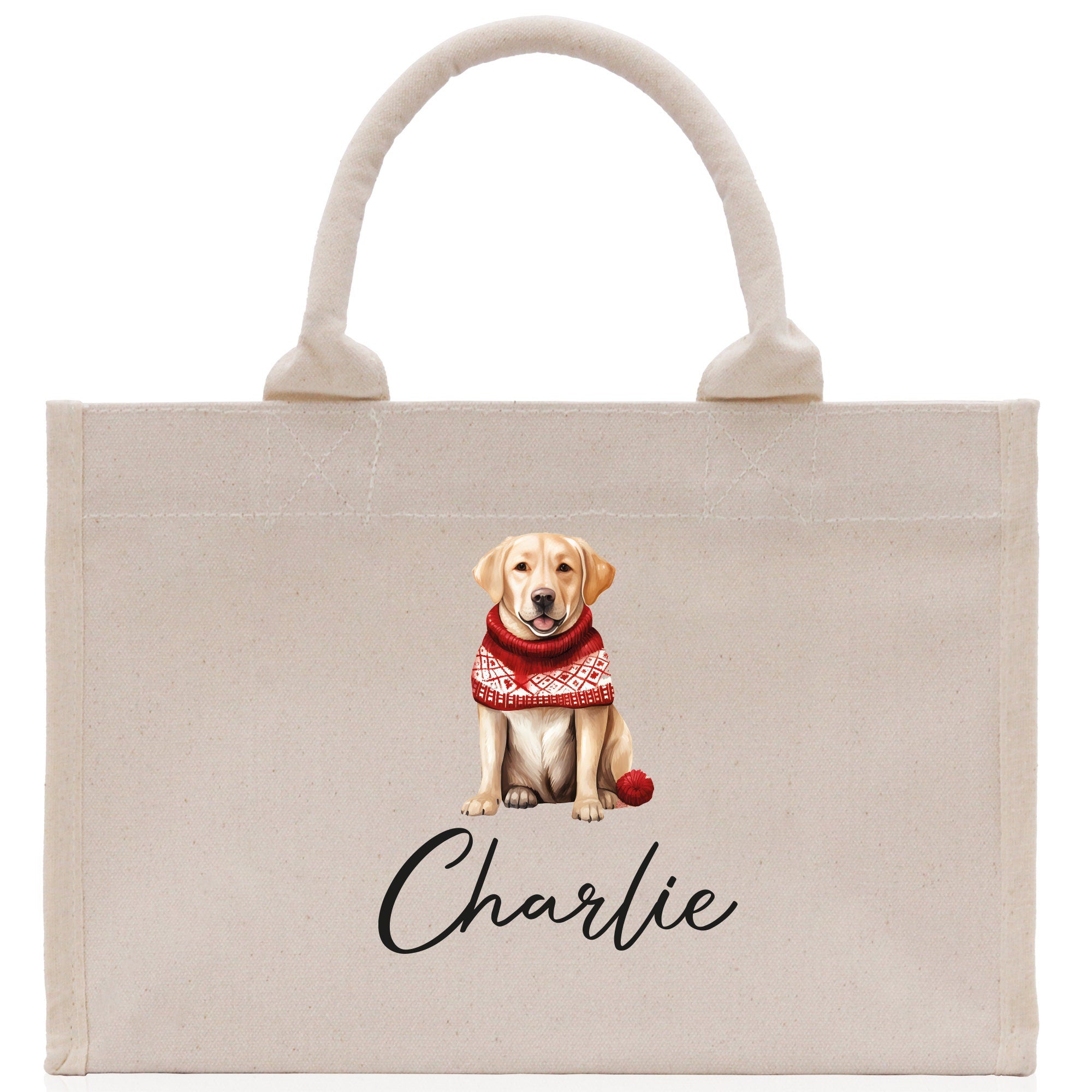 Golden Retriever Custom Dog Name Cotton Canvas Tote Bag Custom Pet Lover Gift Pet Portrait Bag Personalized Pet Owner Gift Tote Bag - Aaria Tees Aaria Tees