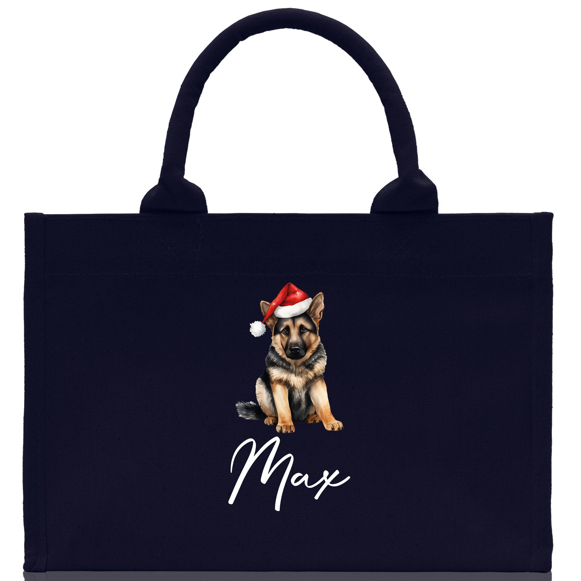 German Shepherd Custom Dog Name Cotton Canvas Tote Bag Custom Pet Lover Gift Pet Portrait Bag Personalized Pet Owner Gift Tote Bag - Aaria Tees Aaria Tees