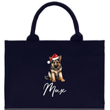 German Shepherd Custom Dog Name Cotton Canvas Tote Bag Custom Pet Lover Gift Pet Portrait Bag Personalized Pet Owner Gift Tote Bag - Aaria Tees Aaria Tees