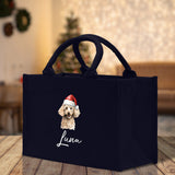 Poodle Dog Name Custom Cotton Canvas Tote Bag Custom Pet Lover Gift Pet Portrait Bag Personalized Pet Owner Gift Tote Bag - Aaria Tees Aaria Tees