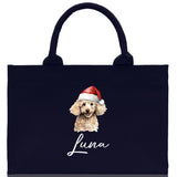 Poodle Dog Name Custom Cotton Canvas Tote Bag Custom Pet Lover Gift Pet Portrait Bag Personalized Pet Owner Gift Tote Bag - Aaria Tees Aaria Tees