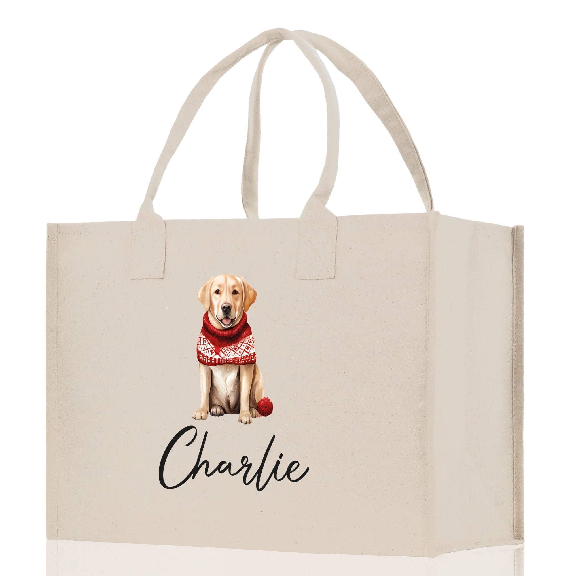 Golden Retriever Custom Dog Name Cotton Canvas Tote Bag Custom Pet Lover Gift Pet Portrait Bag Personalized Pet Owner Gift Tote Bag - Aaria Tees Aaria Tees