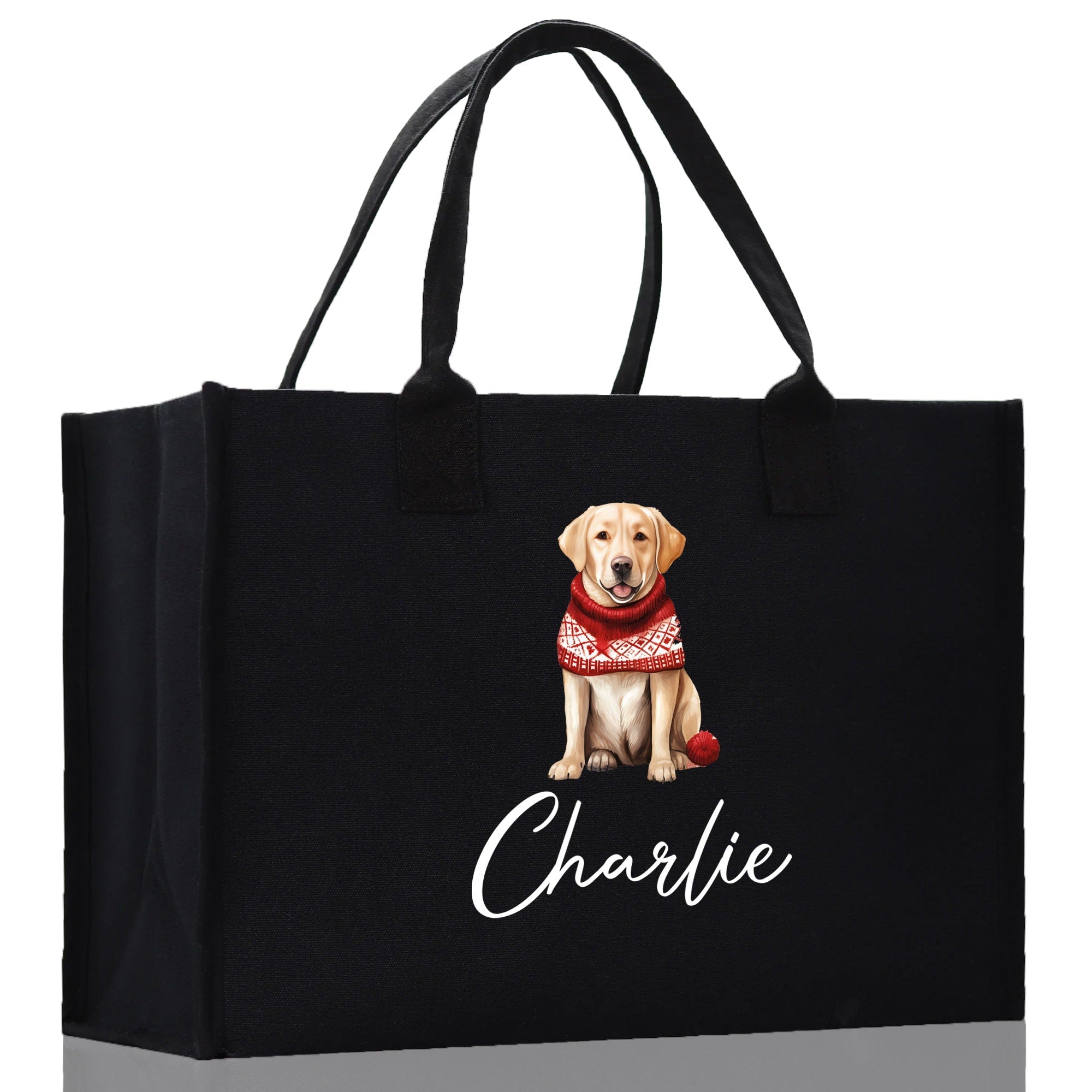 Golden Retriever Custom Dog Name Cotton Canvas Tote Bag Custom Pet Lover Gift Pet Portrait Bag Personalized Pet Owner Gift Tote Bag - Aaria Tees Aaria Tees
