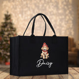 Baby Golden Retriever Custom Name Custom Cotton Canvas Tote Bag Custom Pet Lover Gift Pet Portrait Bag Personalized Pet Owner Gift Tote Bag - Aaria Tees Aaria Tees