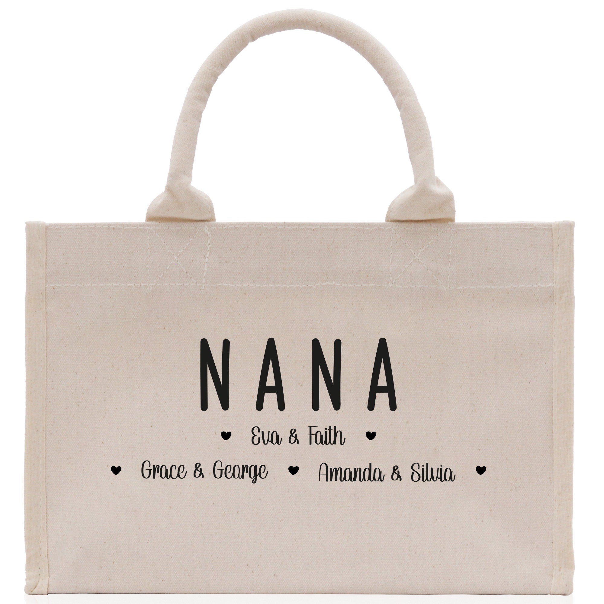 Nana Grandchild Kids Names Custom Grandma Tote Bag Grandma's Getaway Bag Gigi Bag Personalized Grandma Gift Bag Shopping Bag Mother Day Gift - Aaria Tees Aaria Tees