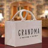 Grandma Grandchild Kids Names Custom Grandma Tote Bag Grandma's Getaway Bag Personalized Grandma Gift Bag Shopping Bag Mother Day Gift - Aaria Tees Aaria Tees