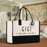 Gigi Grandchild Kids Names Custom Grandma Tote Bag Grandma's Getaway Bag Gigi Bag Personalized Grandma Gift Bag Shopping Bag Mother Day Gift - Aaria Tees Aaria Tees