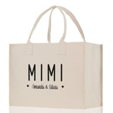 Mimi Grandchild Kids Names Custom Grandma Tote Bag Grandma's Getaway Bag Gigi Bag Personalized Grandma Gift Bag Shopping Bag Mother Day Gift - Aaria Tees Aaria Tees