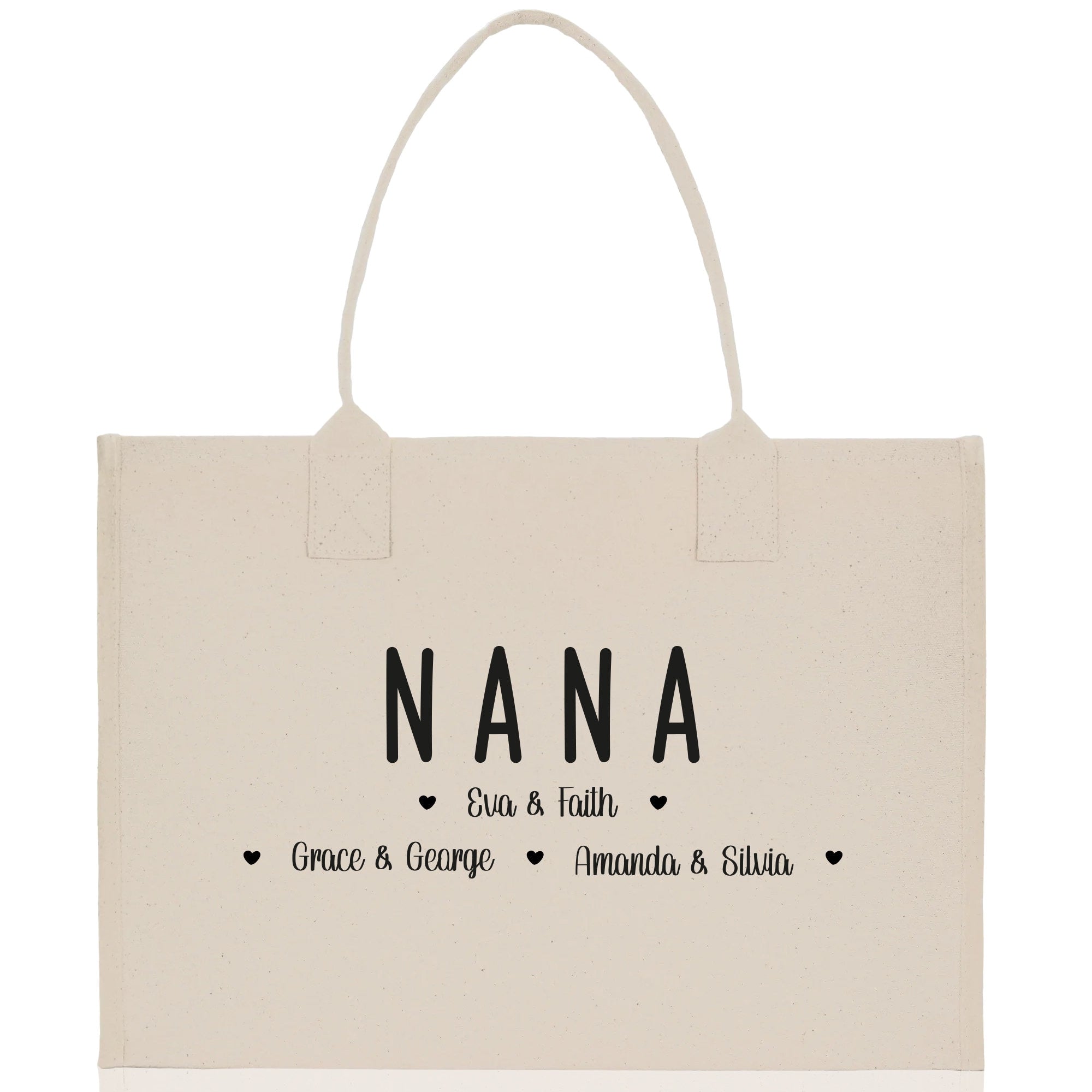 Nana Grandchild Kids Names Custom Grandma Tote Bag Grandma's Getaway Bag Gigi Bag Personalized Grandma Gift Bag Shopping Bag Mother Day Gift - Aaria Tees Aaria Tees