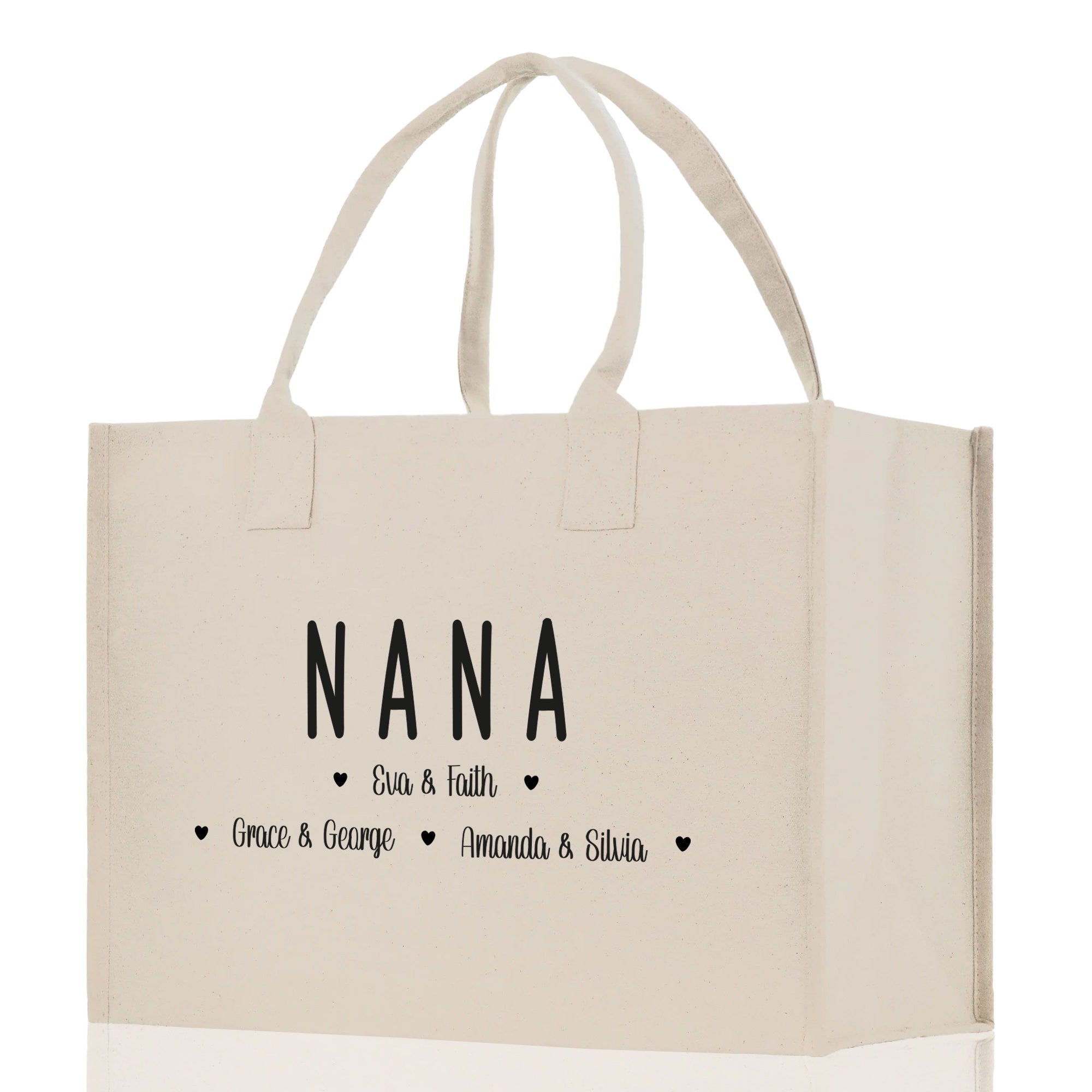 Nana Grandchild Kids Names Custom Grandma Tote Bag Grandma's Getaway Bag Gigi Bag Personalized Grandma Gift Bag Shopping Bag Mother Day Gift - Aaria Tees Aaria Tees