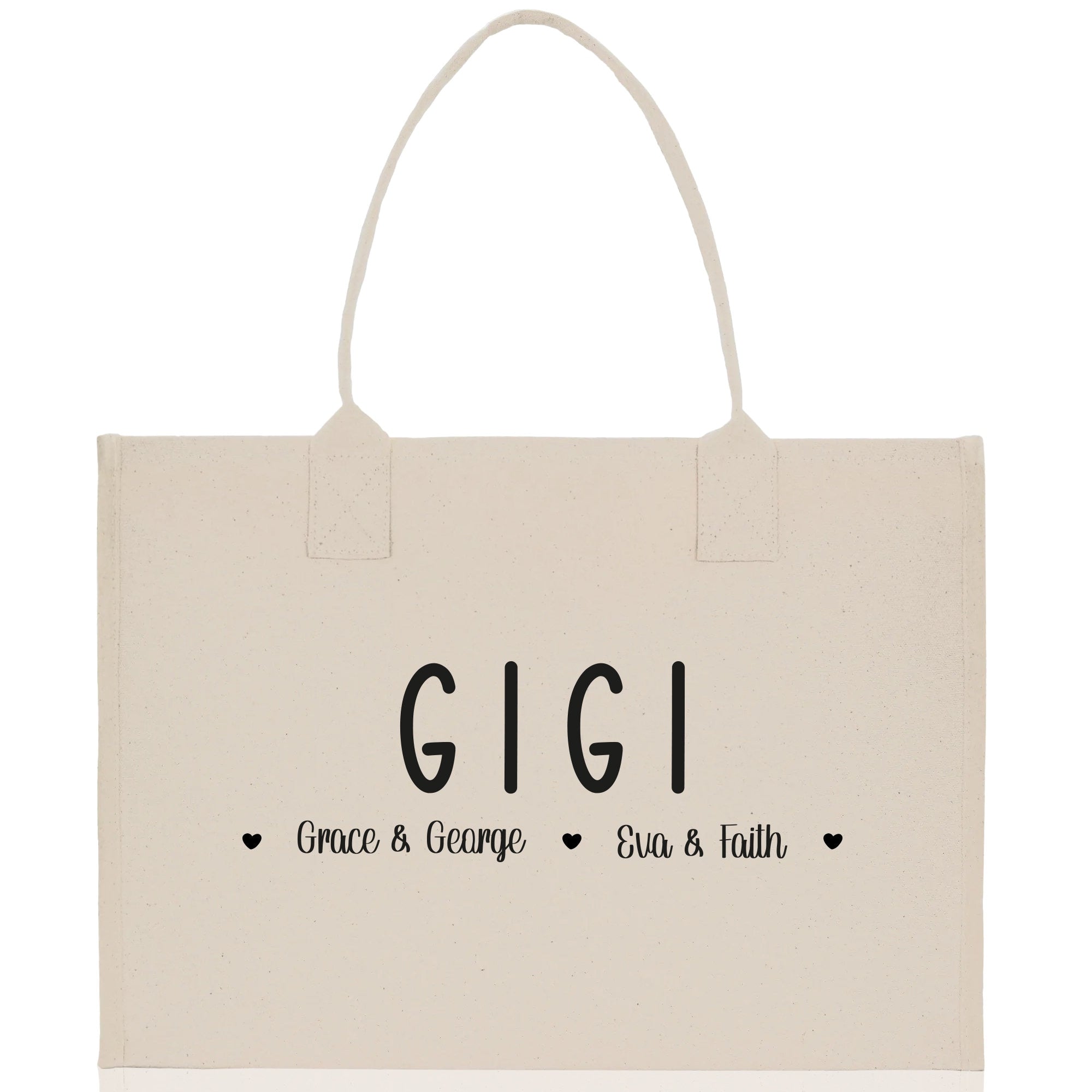 Gigi Grandchild Kids Names Custom Grandma Tote Bag Grandma's Getaway Bag Gigi Bag Personalized Grandma Gift Bag Shopping Bag Mother Day Gift - Aaria Tees Aaria Tees