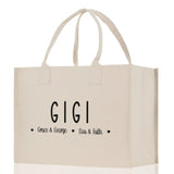 Gigi Grandchild Kids Names Custom Grandma Tote Bag Grandma's Getaway Bag Gigi Bag Personalized Grandma Gift Bag Shopping Bag Mother Day Gift - Aaria Tees Aaria Tees