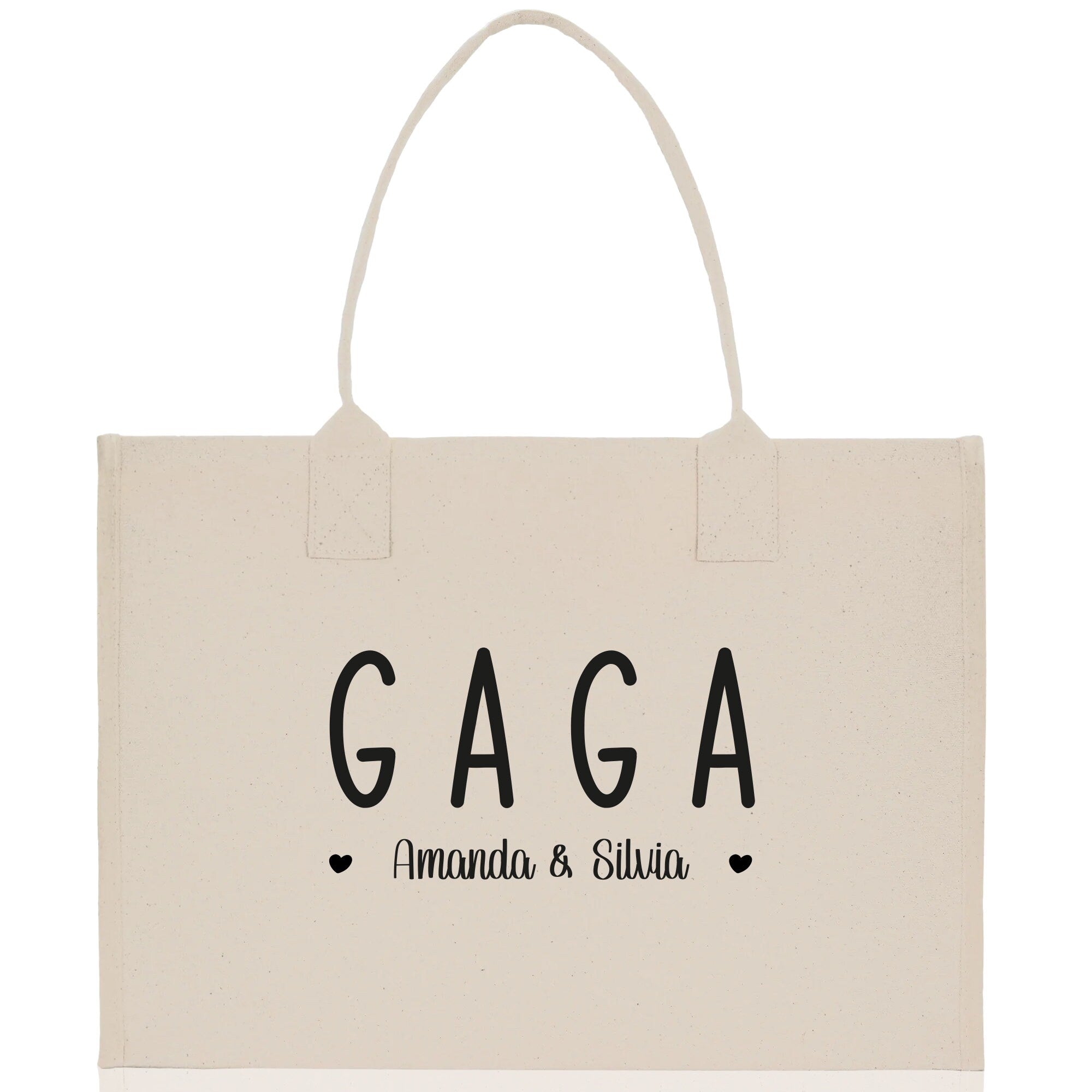 Gaga Grandchild Kids Names Custom Grandma Tote Bag Grandma's Getaway Bag Gigi Bag Personalized Grandma Gift Bag Shopping Bag Mother Day Gift - Aaria Tees Aaria Tees