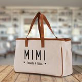 Mimi Grandchild Kids Names Custom Grandma Tote Bag Grandma's Getaway Bag Gigi Bag Personalized Grandma Gift Bag Shopping Bag Mother Day Gift - Aaria Tees Aaria Tees