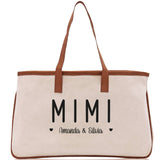 Mimi Grandchild Kids Names Custom Grandma Tote Bag Grandma's Getaway Bag Gigi Bag Personalized Grandma Gift Bag Shopping Bag Mother Day Gift - Aaria Tees Aaria Tees