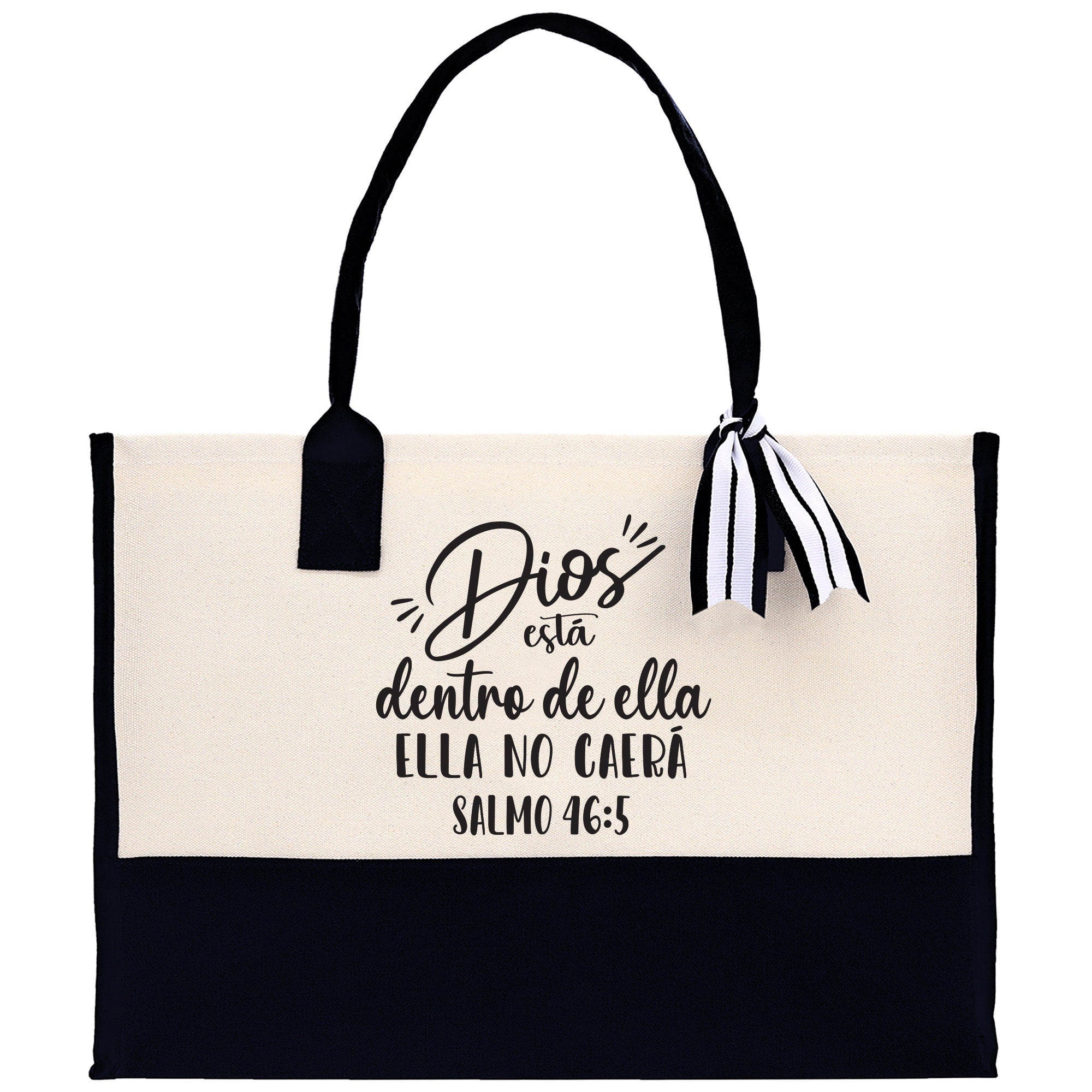 Dios Esta Dentro De Ella Ella No Caera Salmo 46:5 Religious Tote Bag for Women Bible Verse Canvas Tote Bag Religious Church Gifts - Aaria Tees Aaria Tees