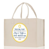 Thank You Bat Mitzvah Custom Name and Date Cotton Canvas Personalized Tote Bag Jewish Celebration Bag - Aaria Tees Aaria Tees