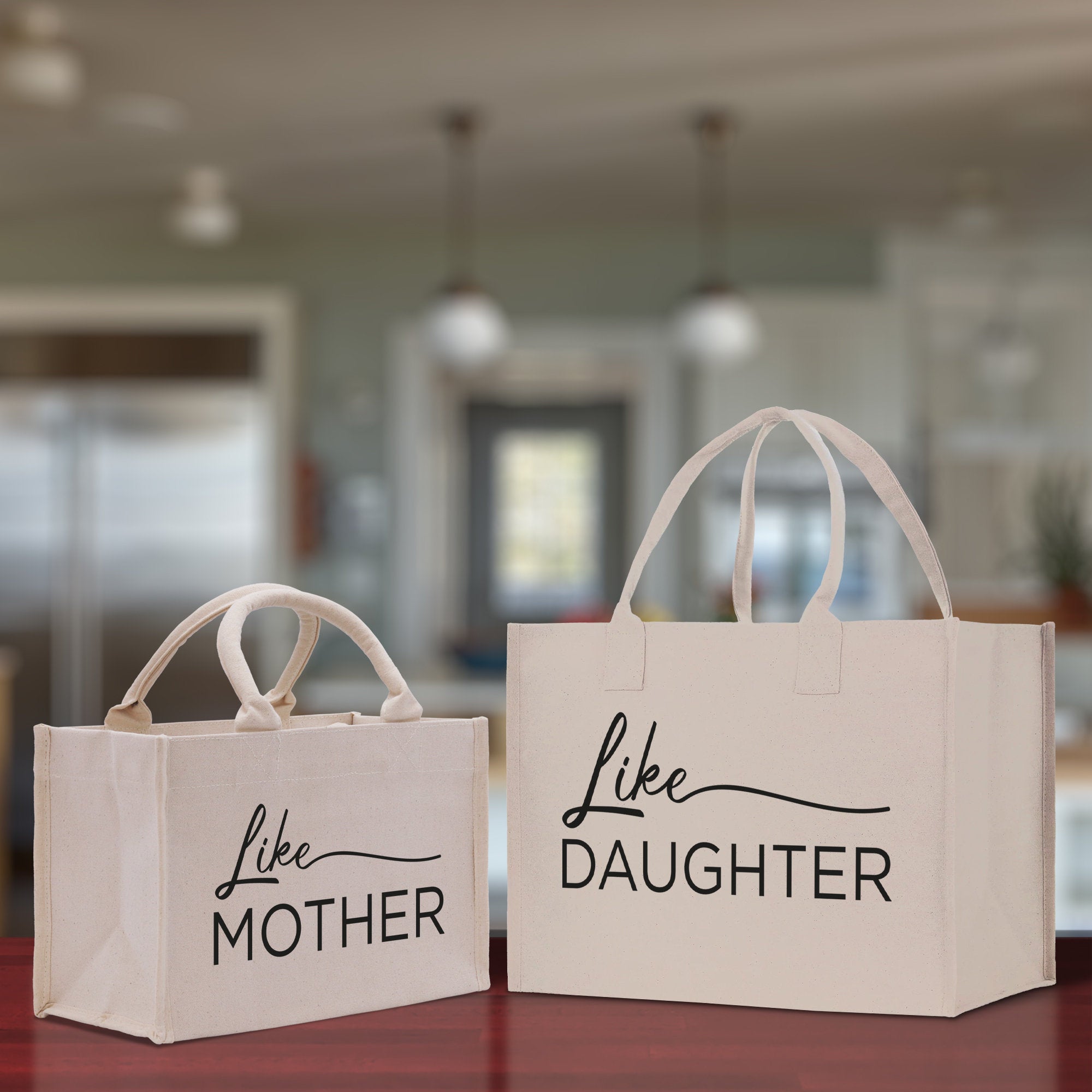 Like Mother Like Daughter Cotton Canvas Tote Bag Christmas For Mom Daughter Mather's Day Gift From Daughter Tote Bag Mom Daughter Gifts Bag - Aaria Tees Aaria Tees