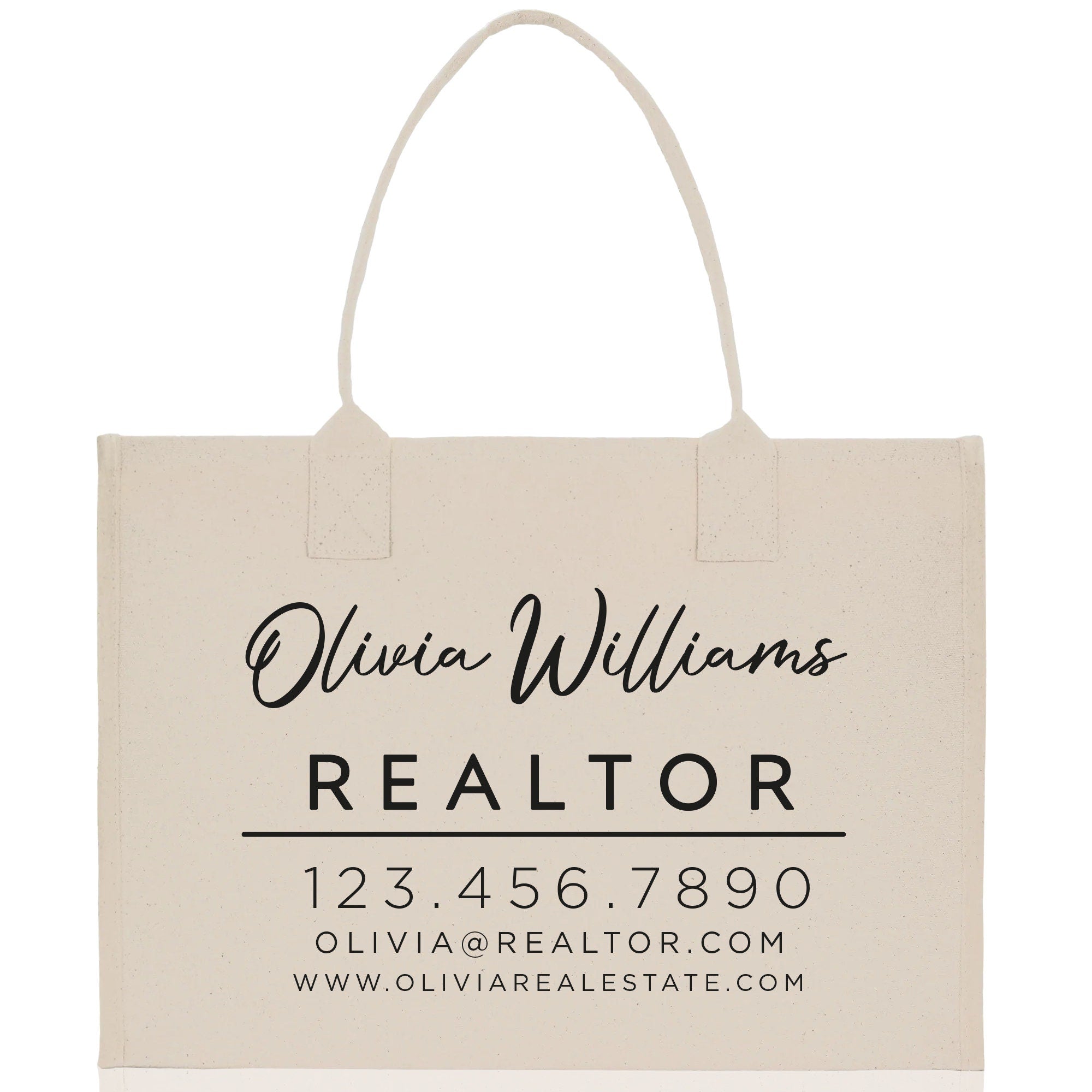Realtor Tote Bag Personalized Business Tote Bag Custom Real Estate Agent Gift Bulk Business Logo Realtor Swag Real Estate Tote Bag - Aaria Tees Aaria Tees
