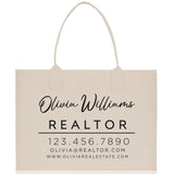 Realtor Tote Bag Personalized Business Tote Bag Custom Real Estate Agent Gift Bulk Business Logo Realtor Swag Real Estate Tote Bag - Aaria Tees Aaria Tees