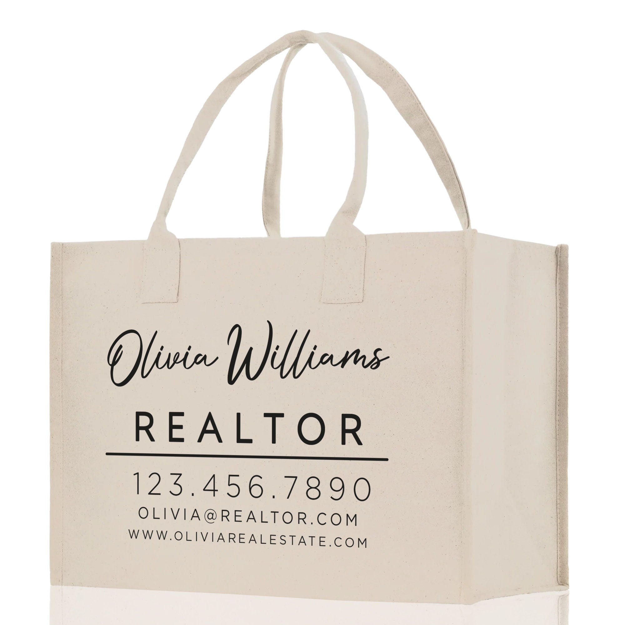 Realtor Tote Bag Personalized Business Tote Bag Custom Real Estate Agent Gift Bulk Business Logo Realtor Swag Real Estate Tote Bag - Aaria Tees Aaria Tees