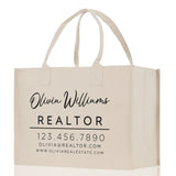 Realtor Tote Bag Personalized Business Tote Bag Custom Real Estate Agent Gift Bulk Business Logo Realtor Swag Real Estate Tote Bag - Aaria Tees Aaria Tees