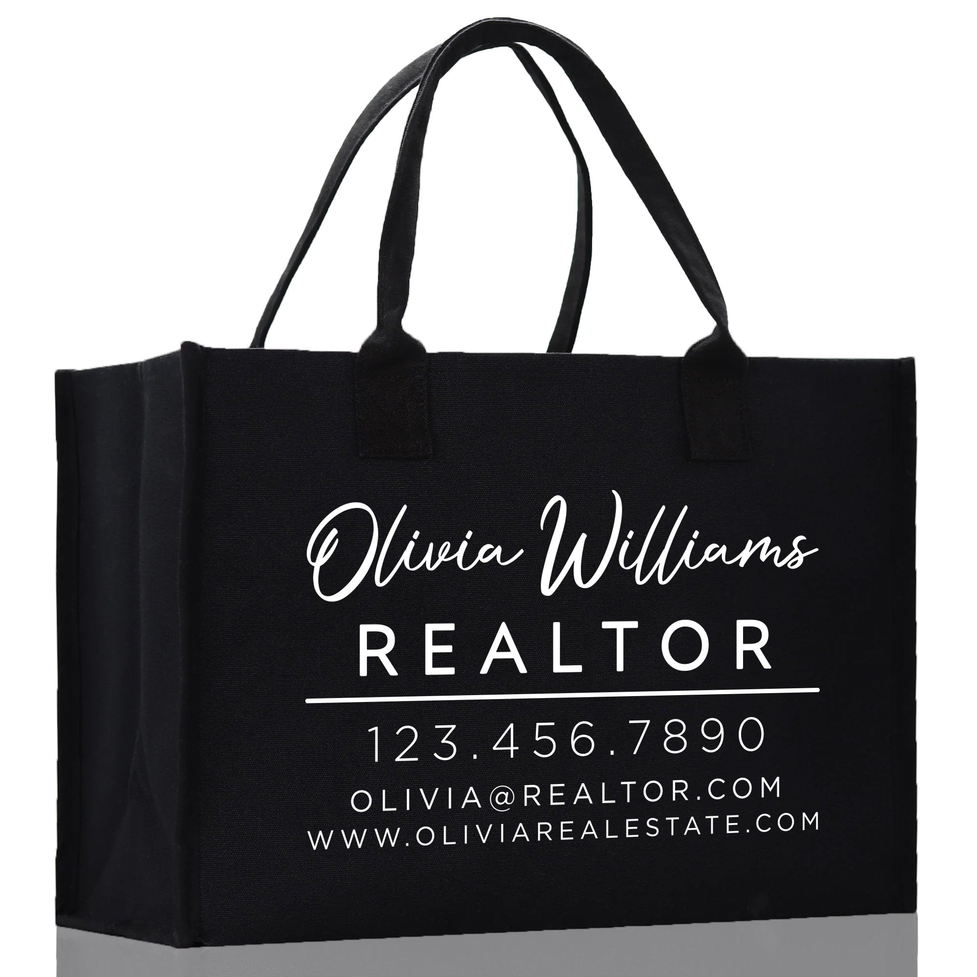 Realtor Tote Bag Personalized Business Tote Bag Custom Real Estate Agent Gift Bulk Business Logo Realtor Swag Real Estate Tote Bag - Aaria Tees Aaria Tees