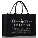 Realtor Tote Bag Personalized Business Tote Bag Custom Real Estate Agent Gift Bulk Business Logo Realtor Swag Real Estate Tote Bag - Aaria Tees Aaria Tees