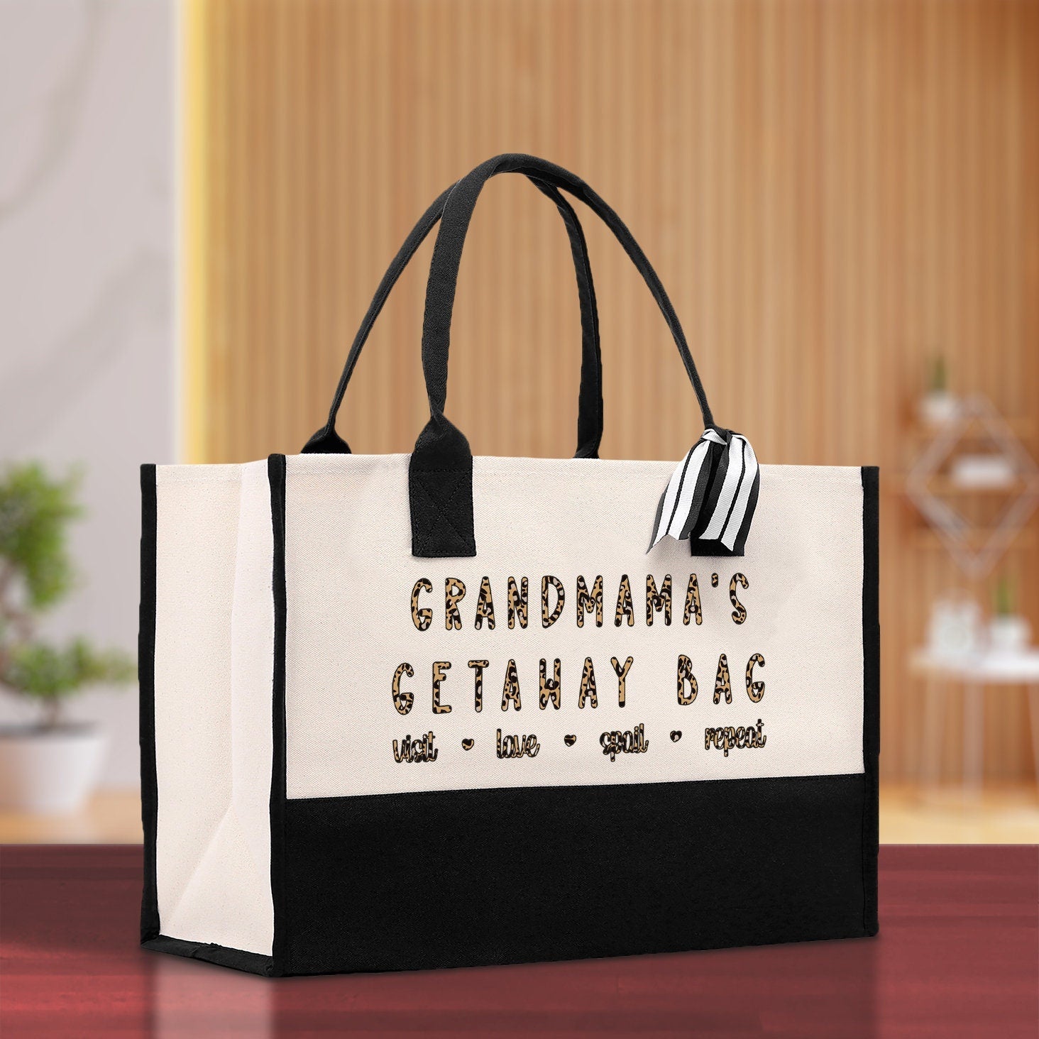 Grandmama's Getaway Bag Leopard Grandma Tote Bag Nana Bag Grandma Gift Bag Shopping Bag Mothers Day Gift Live Love Spoil Bag Grandma Bag - Aaria Tees Aaria Tees