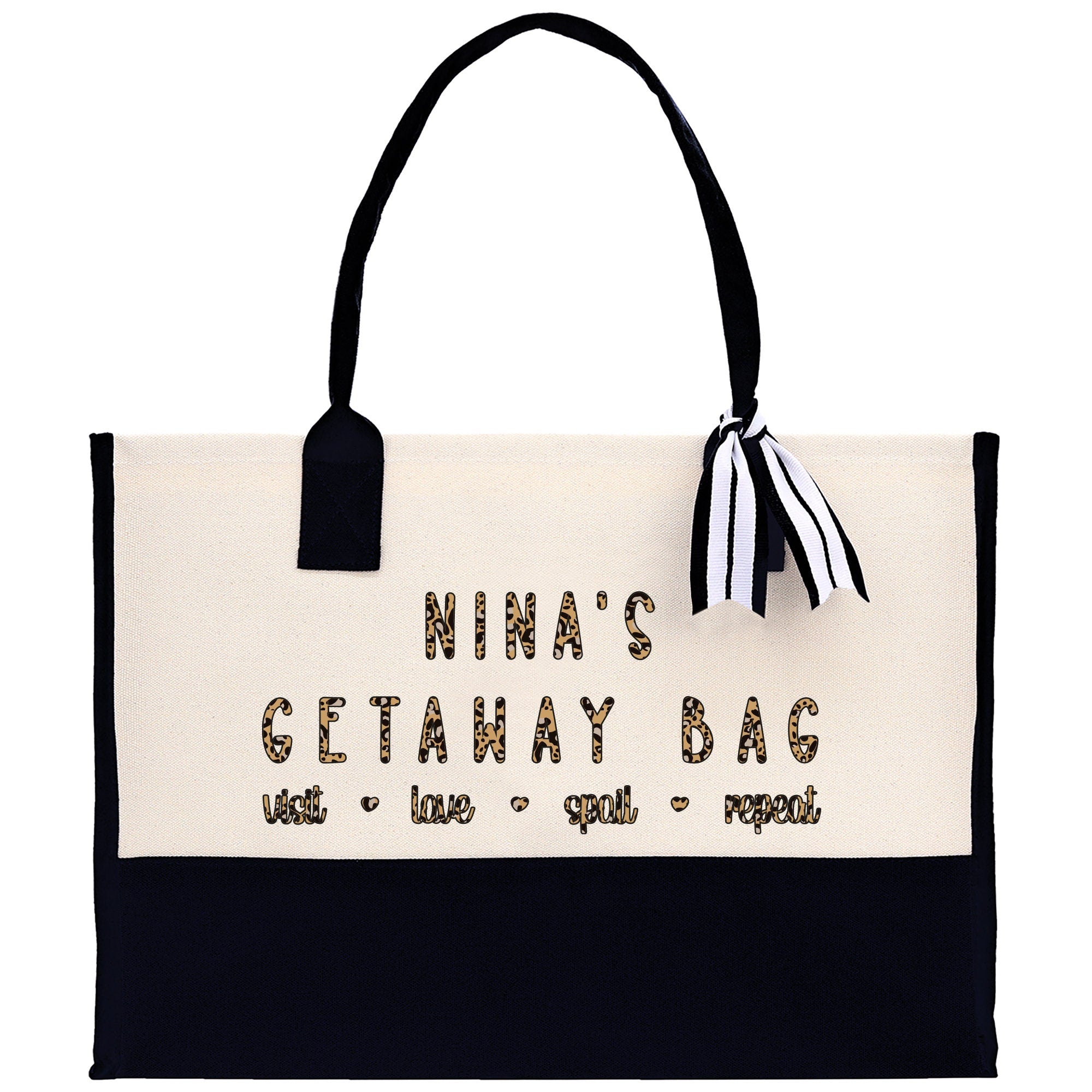 Nina's Getaway Bag Leopard Grandma Tote Bag Nana Bag Grandma Gift Bag Shopping Bag Mothers Day Gift Live Love Spoil Bag Grandma Bag - Aaria Tees Aaria Tees