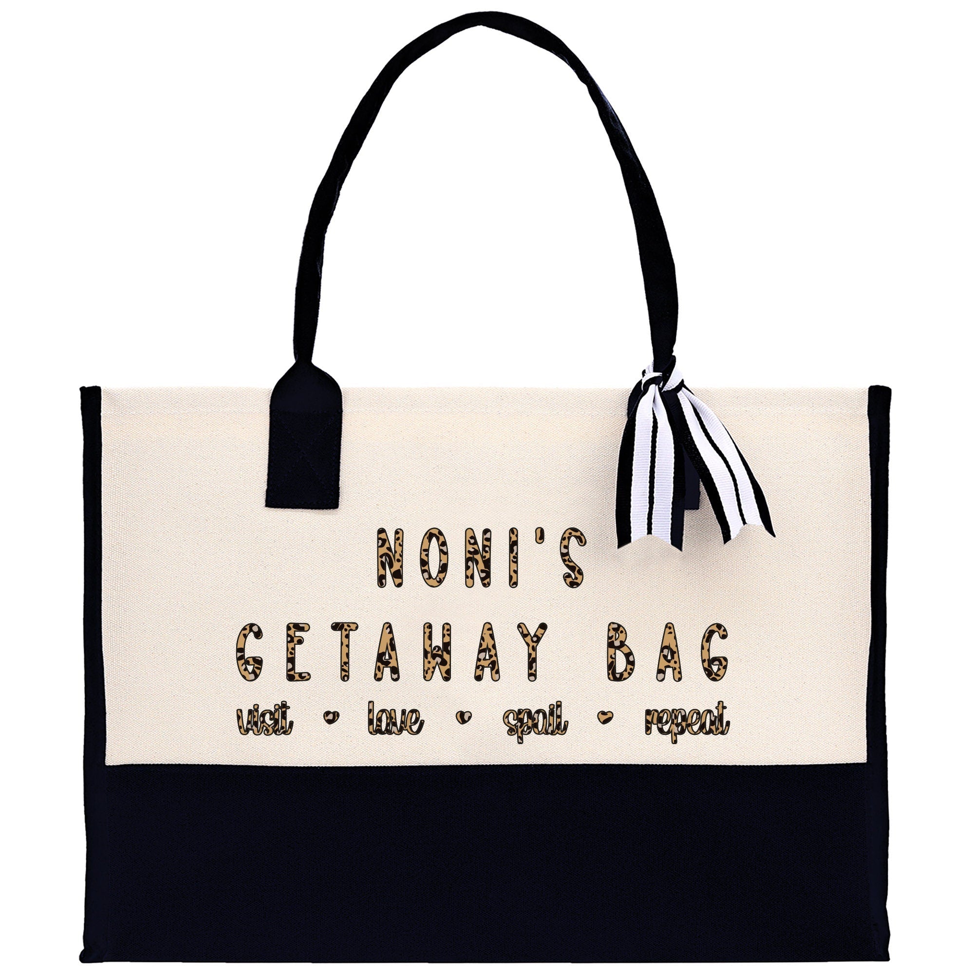 Noni's Getaway Bag Leopard Grandma Tote Bag Nana Bag Grandma Gift Bag Shopping Bag Mothers Day Gift Live Love Spoil Bag Grandma Beach Bag - Aaria Tees Aaria Tees