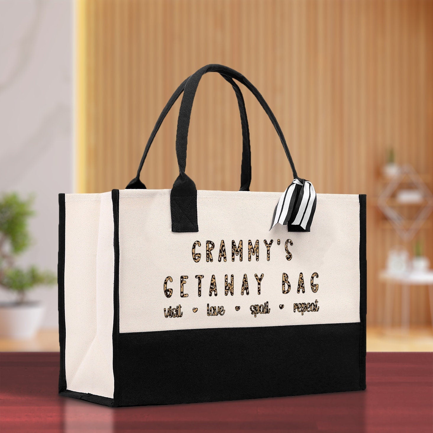 Grammy's Getaway Bag Leopard Grandma Tote Bag Nana Bag Grandma Gift Bag Shopping Bag Mothers Day Gift Live Love Spoil Bag Grandma Beach Bag - Aaria Tees Aaria Tees