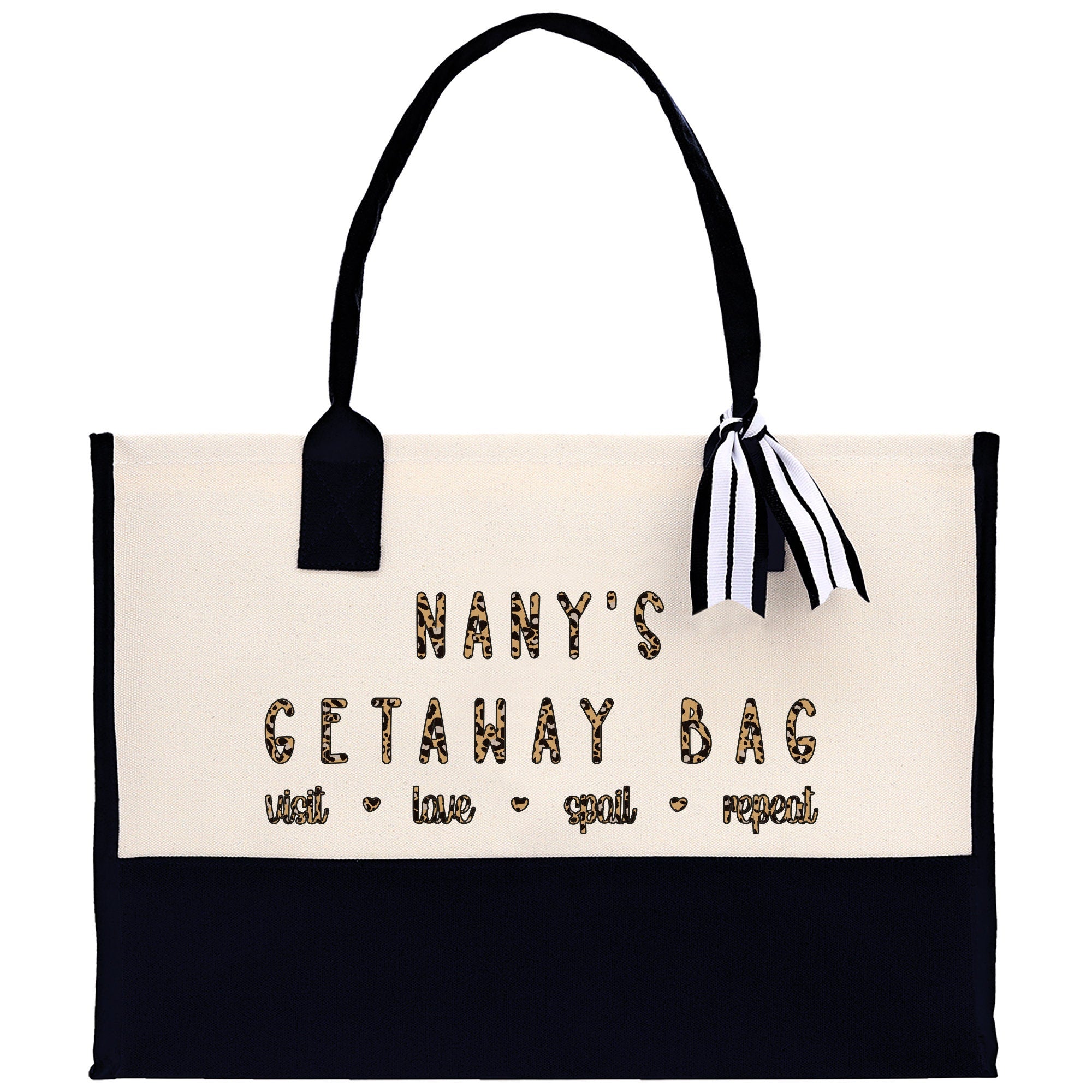 Nany's Getaway Bag Leopard Grandma Tote Bag Nana Bag Grandma Gift Bag Shopping Bag Mothers Day Gift Live Love Spoil Bag Grandma Bag - Aaria Tees Aaria Tees