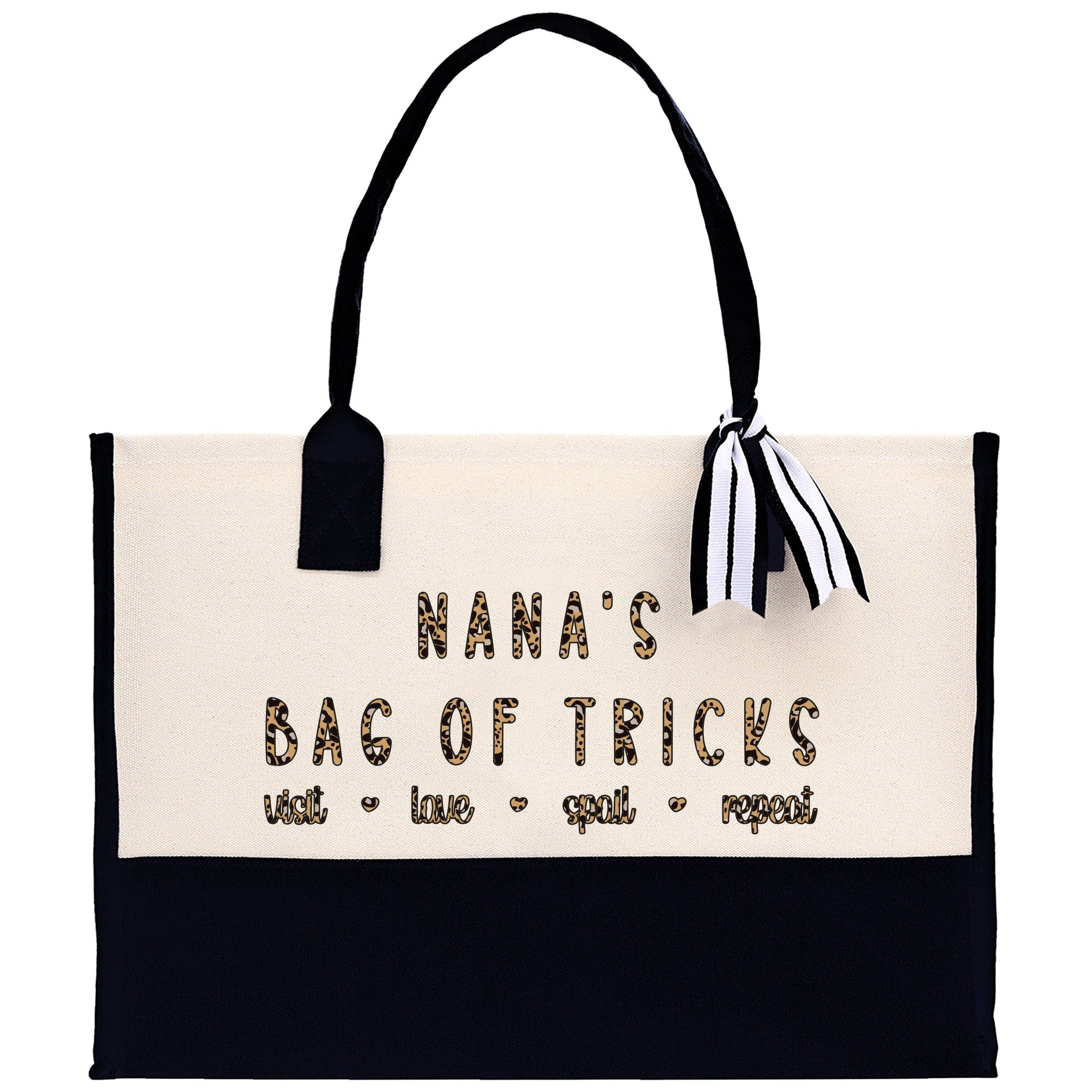 Nana's Bag Of Tricks Leopard Grandma Tote Bag Nana Bag Grandma Gift Bag Shopping Bag Mothers Day Gift Live Love Spoil Bag Grandma Bag - Aaria Tees Aaria Tees