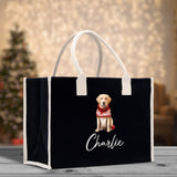 Golden Retriever Custom Dog Name Cotton Canvas Tote Bag Custom Pet Lover Gift Pet Portrait Bag Personalized Pet Owner Gift Tote Bag - Aaria Tees Aaria Tees