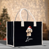 Poodle Custom Dog Name Cotton Canvas Tote Bag Custom Pet Lover Gift Pet Portrait Bag Personalized Pet Owner Gift Tote Bag - Aaria Tees Aaria Tees