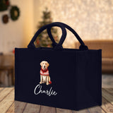 Golden Retriever Custom Dog Name Cotton Canvas Tote Bag Custom Pet Lover Gift Pet Portrait Bag Personalized Pet Owner Gift Tote Bag - Aaria Tees Aaria Tees