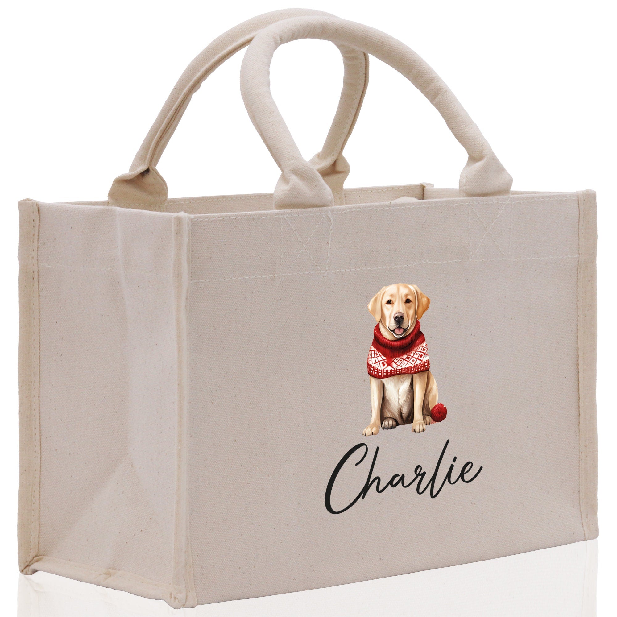 Golden Retriever Custom Dog Name Cotton Canvas Tote Bag Custom Pet Lover Gift Pet Portrait Bag Personalized Pet Owner Gift Tote Bag - Aaria Tees Aaria Tees