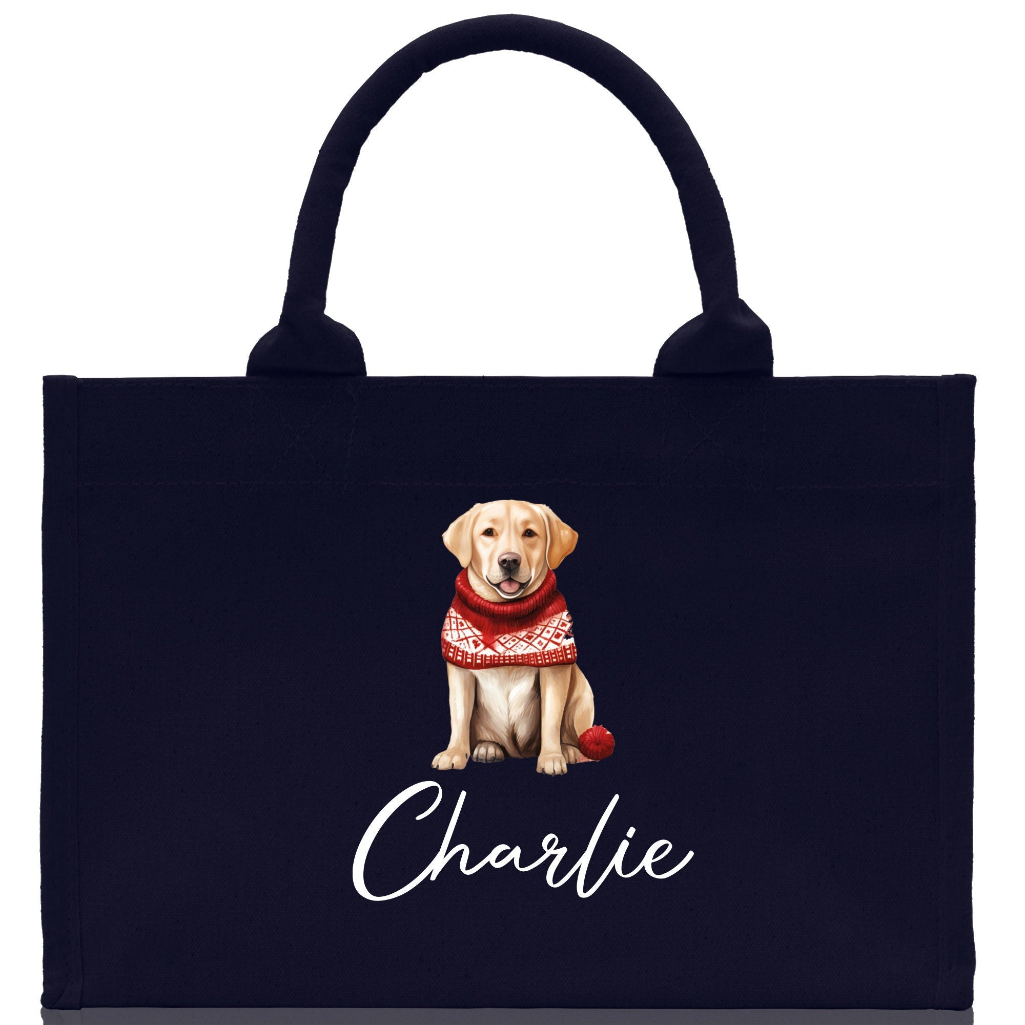 Golden Retriever Custom Dog Name Cotton Canvas Tote Bag Custom Pet Lover Gift Pet Portrait Bag Personalized Pet Owner Gift Tote Bag - Aaria Tees Aaria Tees