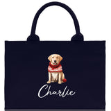 Golden Retriever Custom Dog Name Cotton Canvas Tote Bag Custom Pet Lover Gift Pet Portrait Bag Personalized Pet Owner Gift Tote Bag - Aaria Tees Aaria Tees