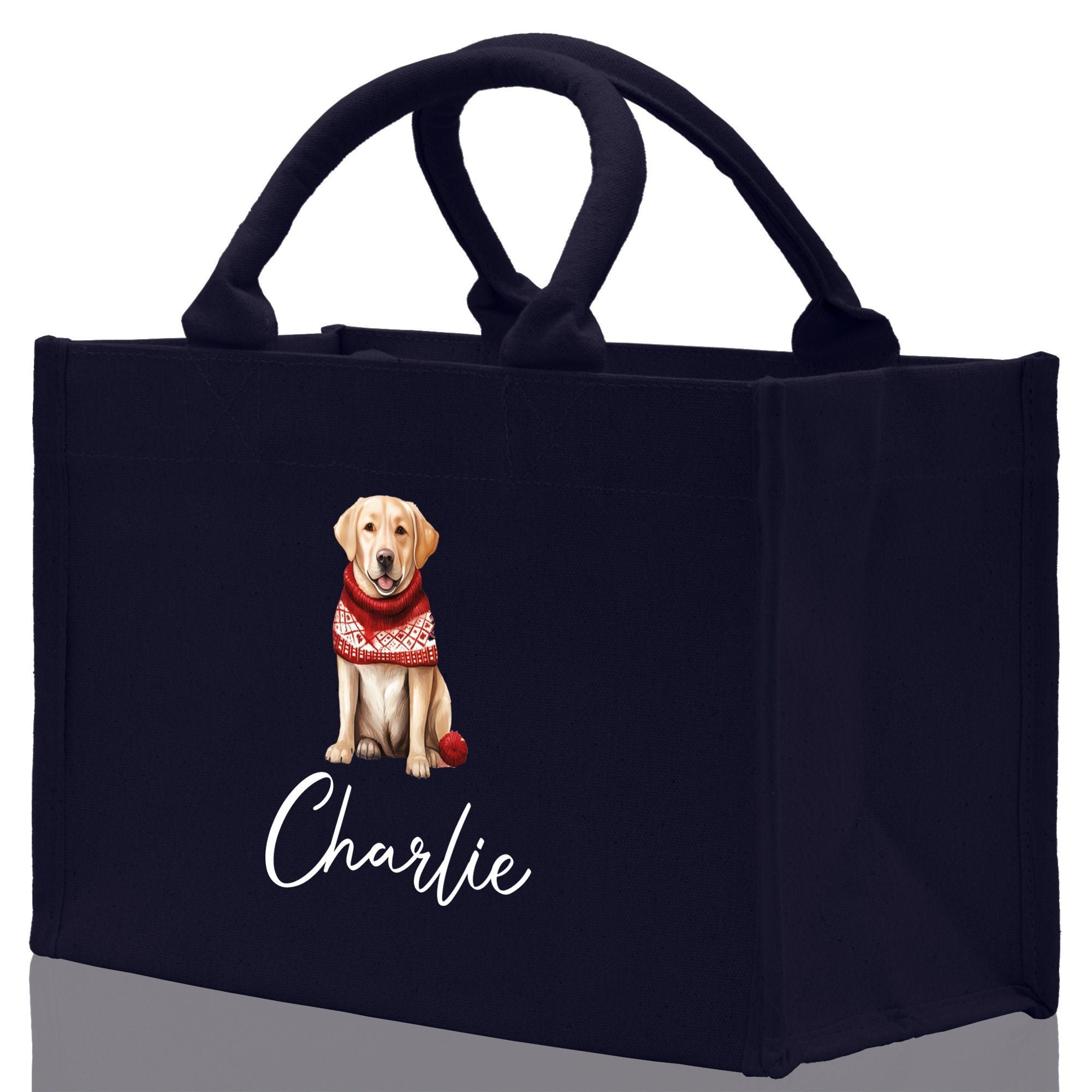 Golden Retriever Custom Dog Name Cotton Canvas Tote Bag Custom Pet Lover Gift Pet Portrait Bag Personalized Pet Owner Gift Tote Bag - Aaria Tees Aaria Tees