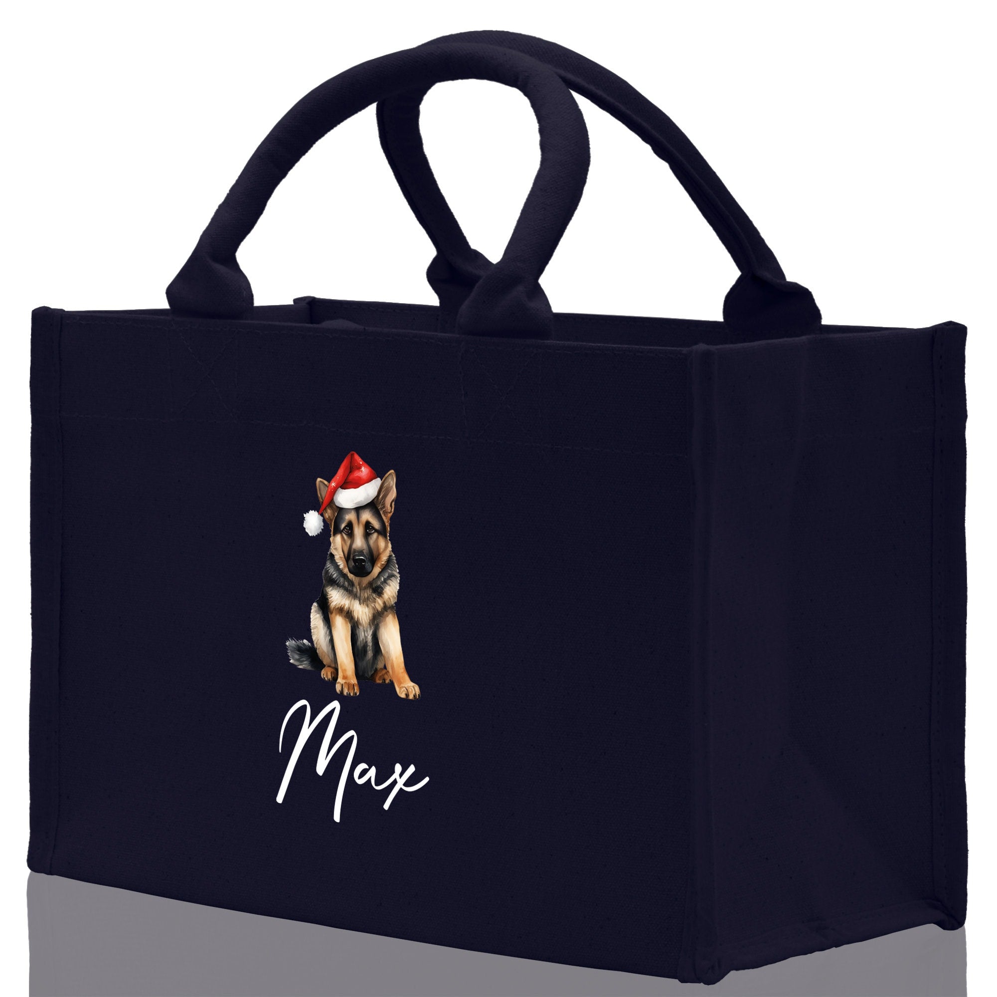 German Shepherd Custom Dog Name Cotton Canvas Tote Bag Custom Pet Lover Gift Pet Portrait Bag Personalized Pet Owner Gift Tote Bag - Aaria Tees Aaria Tees