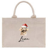 Poodle Dog Name Custom Cotton Canvas Tote Bag Custom Pet Lover Gift Pet Portrait Bag Personalized Pet Owner Gift Tote Bag - Aaria Tees Aaria Tees